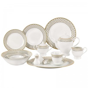 Lorren Home Trends Anabelle 57 Piece Porcelain Dinnerware Set, Service for 8 LHT1347